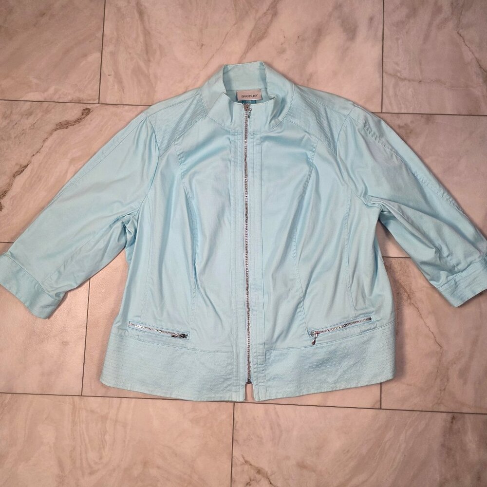 Avenue Light Blue Blazer | Women’s Size 18/20 | 3/4 Sleeve Jacket